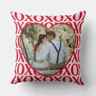 Coussin Jolie Saint-Valentin XOXO Photo Rouge Et Rose