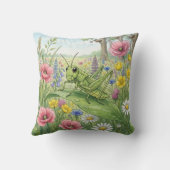 Coussin Jolie sauterelle et fleurs Petits insectes (Verso)