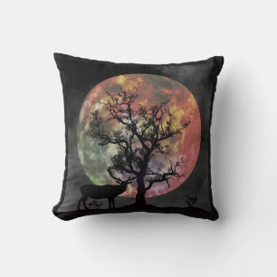 Coussin Jolie silhouette d'Elk dans l'oreiller à lancer cl