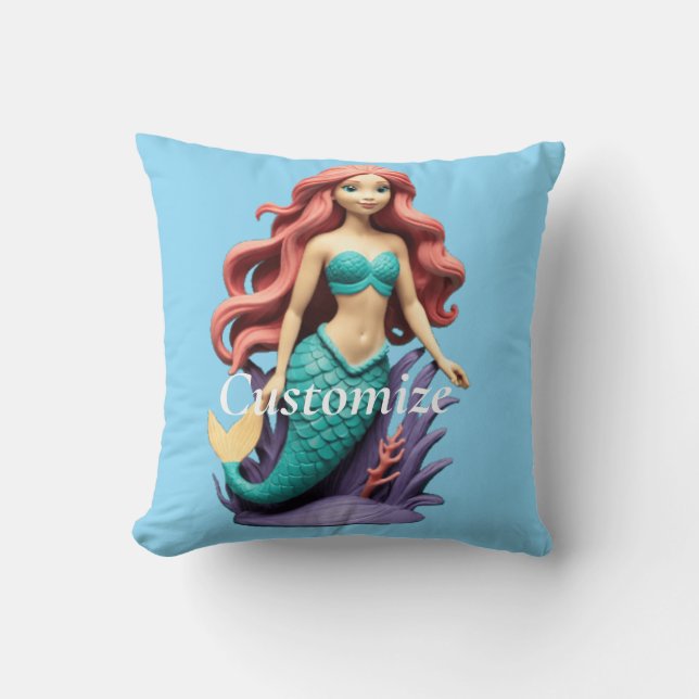 Coussin Jolie sirène rousse Thunder_Cove (Recto)