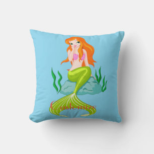 Coussin Jolie sirène rousse Thunder_Cove