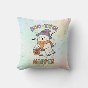 Coussin Jolie sorcière d'Halloween endormie fantôme dormeu