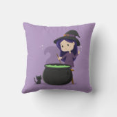 Coussin Jolie Sorcière Halloween Stirring Pot de fusion po (Verso)