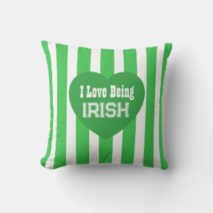 Coussin Jolie St. Patrick's Day Vert J'aime être irlandais
