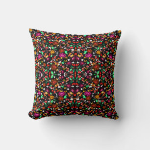 Coussin Jolie texture florale colorée vintage