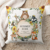 Coussin Jolie Tournesol Bois Animaux Fille Nourriture Déco (Couverture)