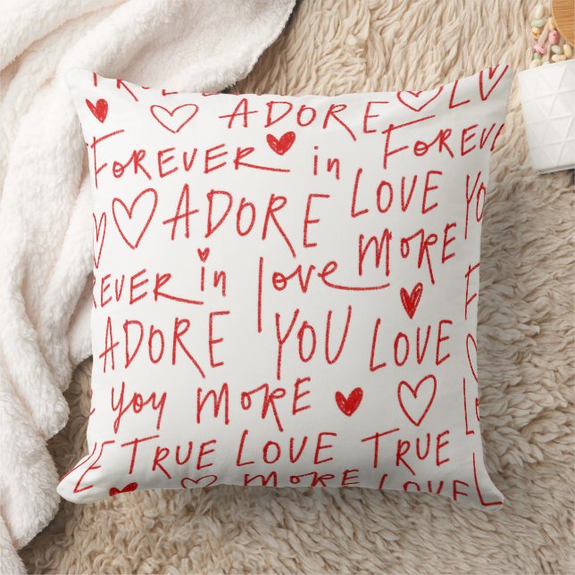 Coussin Jolie typographie d'amour pour la Saint-Valentin (Couverture)