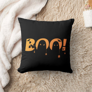 Coussin Jolie typographie effrayante avec chauves-souris e