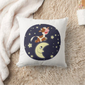 Coussin Jolie vache caricaturée sautillant au-dessus du Co (Couverture)