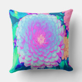 Coussin Jolie Zinnia violette et rose dans le jardin d'été (Verso)