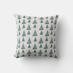 Coussin Jolies arbres Doodles rose vert