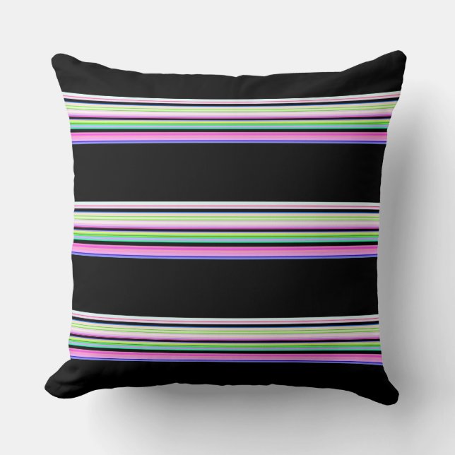 Coussin Jolies bandes néon colorées (Recto)