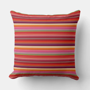 Coussin Jolies couleurs rayées vintage