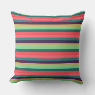 Coussin Jolies couleurs rayées vintage