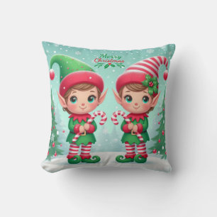 Coussin Jolies elfes de Noël