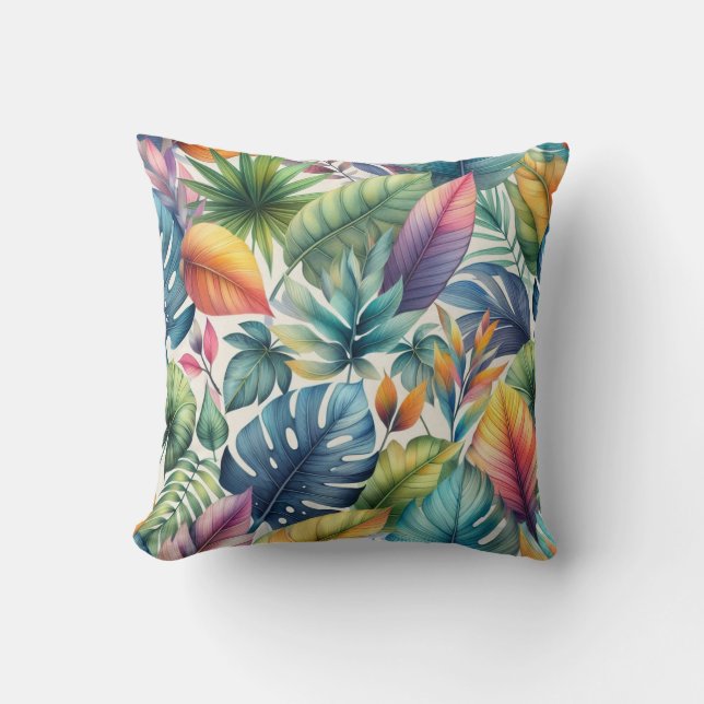 Coussin Jolies feuilles tropicales  (Recto)