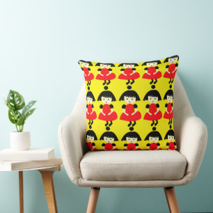 Coussin Jolies Filles Jaunes