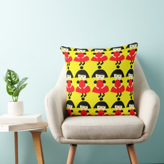 Coussin Jolies Filles Jaunes (Chaise)