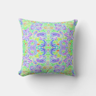Coussin Jolies fleurs abstraites colorées de printemps