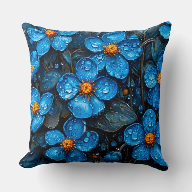 Coussin Jolies fleurs bleues (Recto)