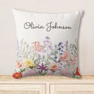 Coussin Jolies Fleurs Colorées Jardin Floral Personnalisé
