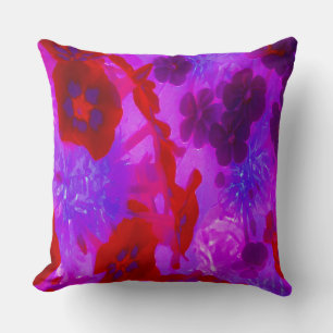 Coussin Jolies fleurs de Phlox de jardin violettes et roug