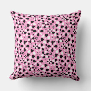 Coussin Jolies fleurs noires blanches