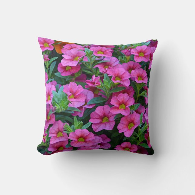 Coussin Jolies fleurs pétuniennes roses (Recto)