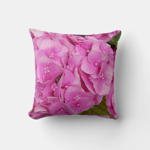 Coussin Jolies fleurs roses d'hortensia