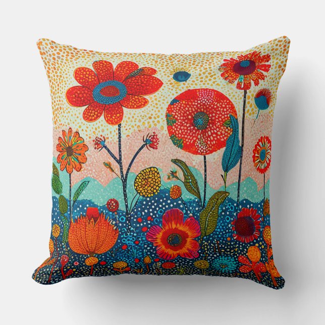 Coussin Jolies fleurs rouges (Recto)