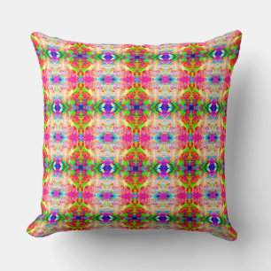 Coussin Jolies fleurs tourbillonnantes abstraites colorées