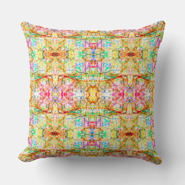 Coussin Jolies lignes abstraites colorées (Recto)