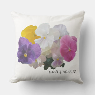 Coussin Jolies Pansies Aux Couleurs Pastel