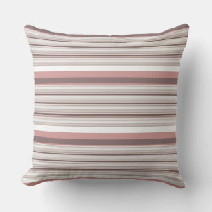 Coussin Jolies rayures blanches marron