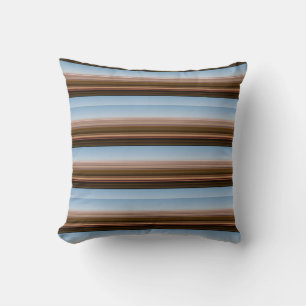 Coussin Jolies rayures bleues marron vintage