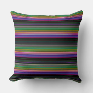 Coussin Jolies rayures colorées rétro