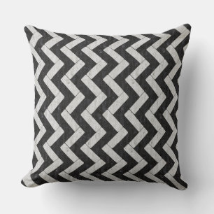 Coussin Jolies rayures de marbre noir et blanc