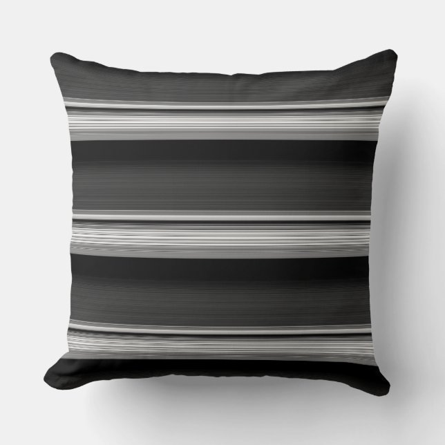 Coussin Jolies rayures noir gris (Recto)