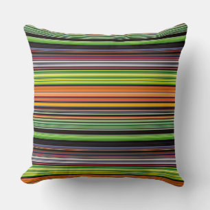 Coussin Jolies rayures noires colorées