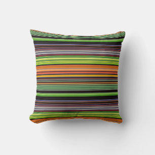Coussin Jolies rayures noires colorées