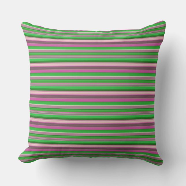 Coussin Jolies rayures vert violet (Recto)
