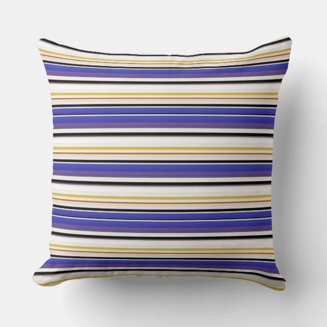 Coussin Jolies rayures violettes blanches (Recto)