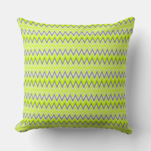 Coussin Jolies rayures zigzag gris vert clair