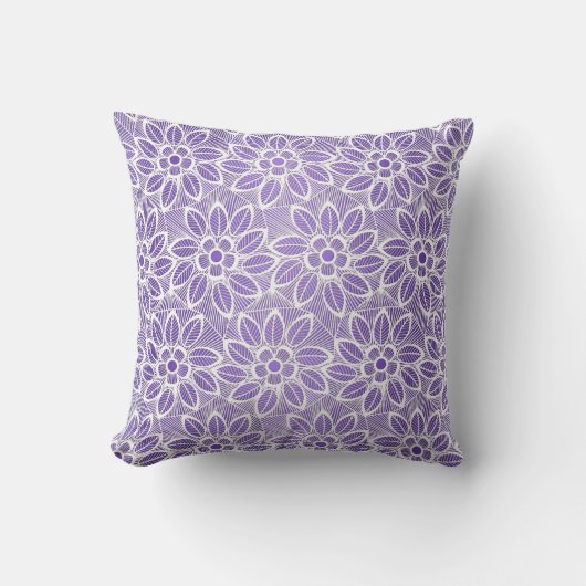 Coussin JOLIMENT BLANC PURPLE LACE DOUBLE Cushion À CÔTÉ (Recto)