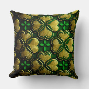 COUSSIN JOLIMENT VERT & GOLD IRISH CELTIC KNOTS