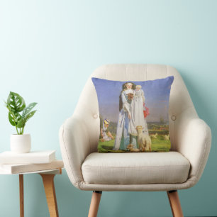 Coussin Jolis agneaux bêlants par Ford Madox Brown