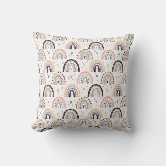 Coussin Jolis arcs-en-ciel pastel (Recto)