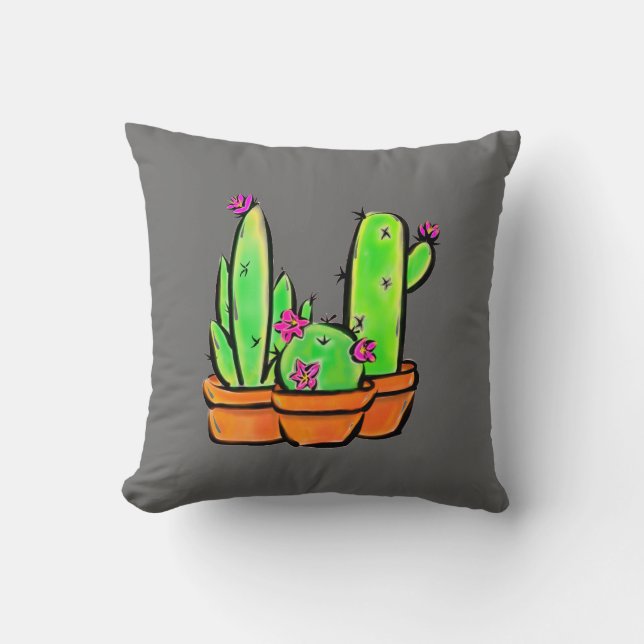 Coussin Jolis cactus du sud-ouest plantes succulentes  (Recto)