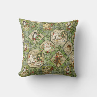 Coussin Jolis Chats de Noël Victorien Vintage