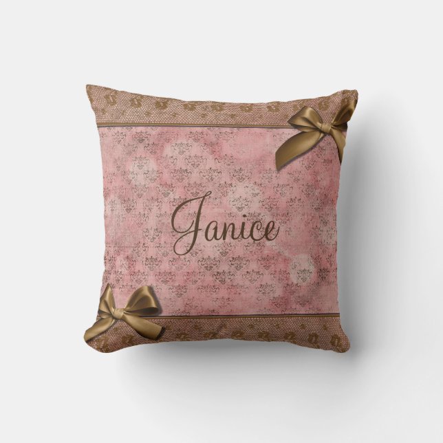 Coussin Jolis dentelle et arcs Brown sur une conception (Recto)